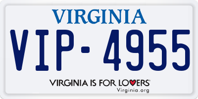 VA license plate VIP4955