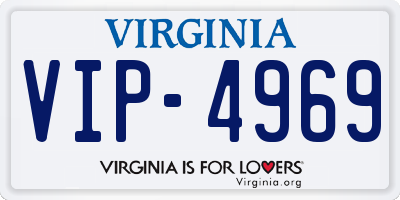 VA license plate VIP4969