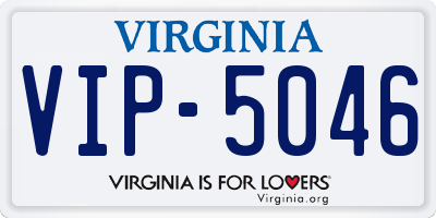 VA license plate VIP5046