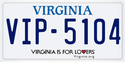 VA license plate VIP5104