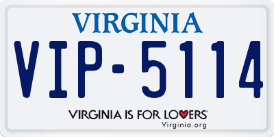 VA license plate VIP5114