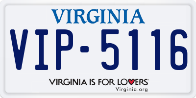 VA license plate VIP5116