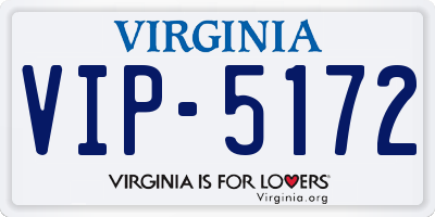 VA license plate VIP5172