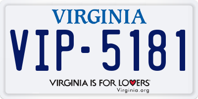VA license plate VIP5181