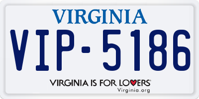 VA license plate VIP5186