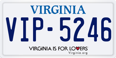 VA license plate VIP5246
