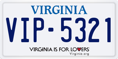 VA license plate VIP5321