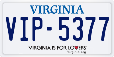 VA license plate VIP5377