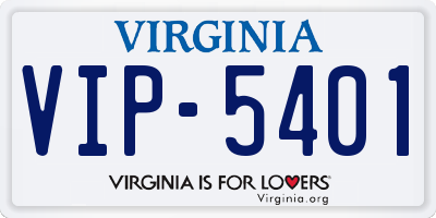 VA license plate VIP5401