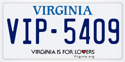 VA license plate VIP5409