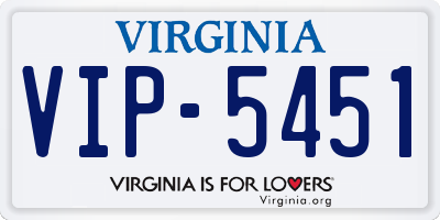 VA license plate VIP5451