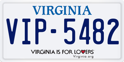 VA license plate VIP5482