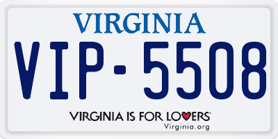 VA license plate VIP5508