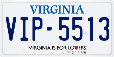 VA license plate VIP5513