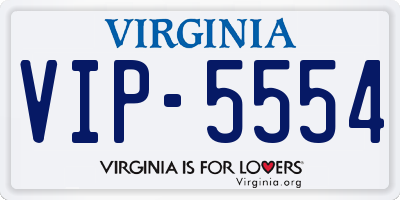 VA license plate VIP5554