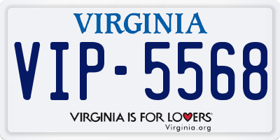 VA license plate VIP5568