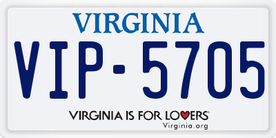 VA license plate VIP5705