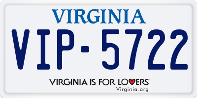 VA license plate VIP5722