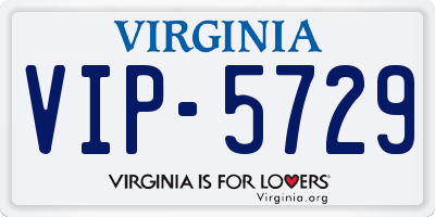 VA license plate VIP5729