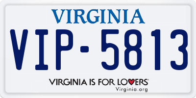 VA license plate VIP5813