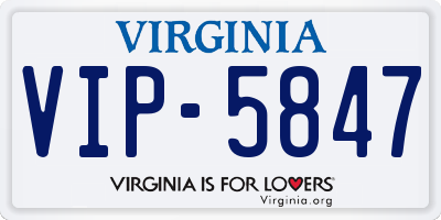 VA license plate VIP5847