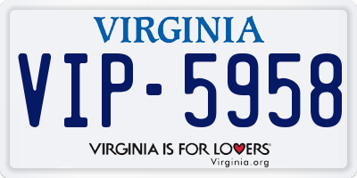 VA license plate VIP5958