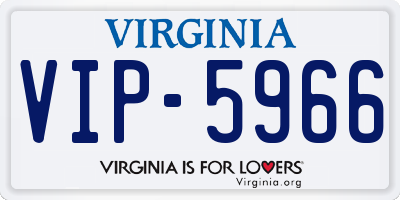 VA license plate VIP5966