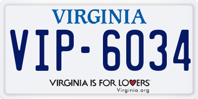 VA license plate VIP6034
