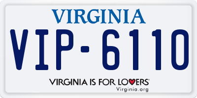 VA license plate VIP6110