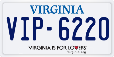 VA license plate VIP6220