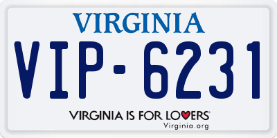 VA license plate VIP6231