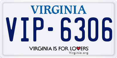 VA license plate VIP6306