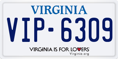 VA license plate VIP6309