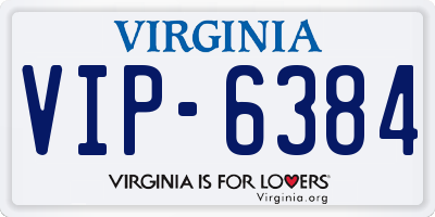 VA license plate VIP6384