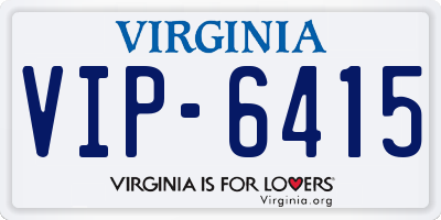 VA license plate VIP6415