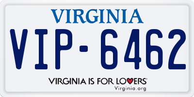 VA license plate VIP6462