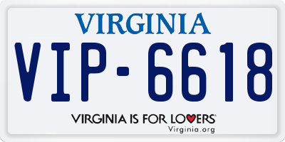 VA license plate VIP6618