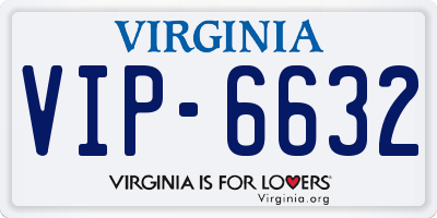 VA license plate VIP6632