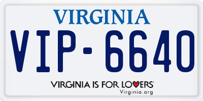 VA license plate VIP6640