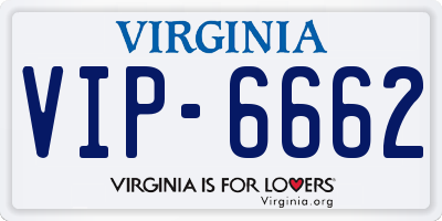 VA license plate VIP6662