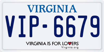 VA license plate VIP6679