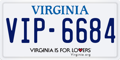 VA license plate VIP6684
