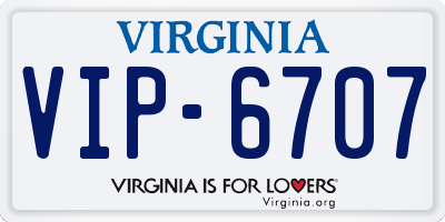 VA license plate VIP6707