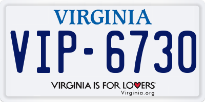 VA license plate VIP6730