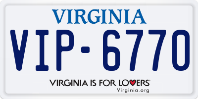 VA license plate VIP6770