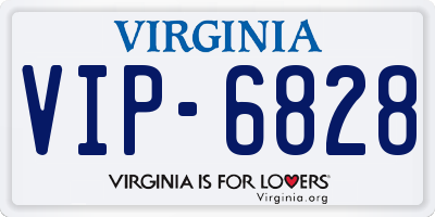 VA license plate VIP6828