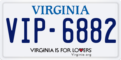 VA license plate VIP6882