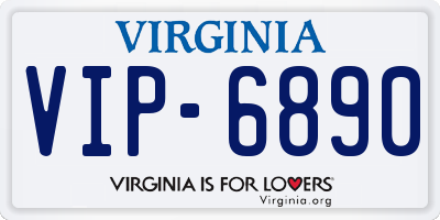 VA license plate VIP6890