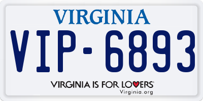 VA license plate VIP6893