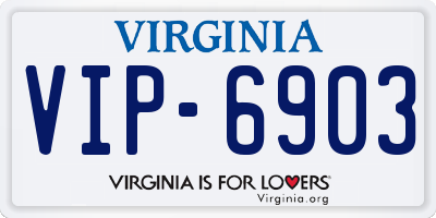 VA license plate VIP6903